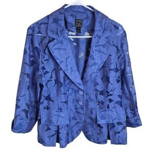 Clara Sun Woo Sheer Lightweight Long Sleeve 2 Button Blazer Jacket Size Medium